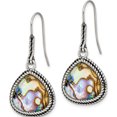 thumbnail image 3 of Stainless Steel Antiqued And Polished Imitation Abalone Dangle Earrings Made In China sre769, 3 of 5