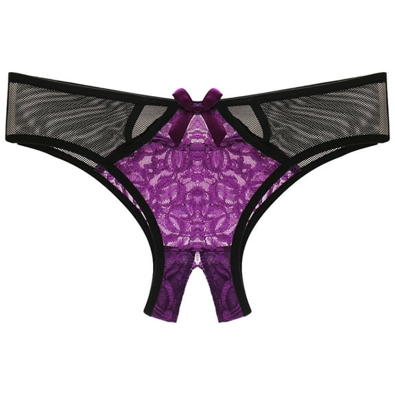 kamemir Womens Underwear Cotton Womens Underwear High Waisted Seamless Thongs for Women Breathable No Show Panties for Ladies (Purple,One Size)