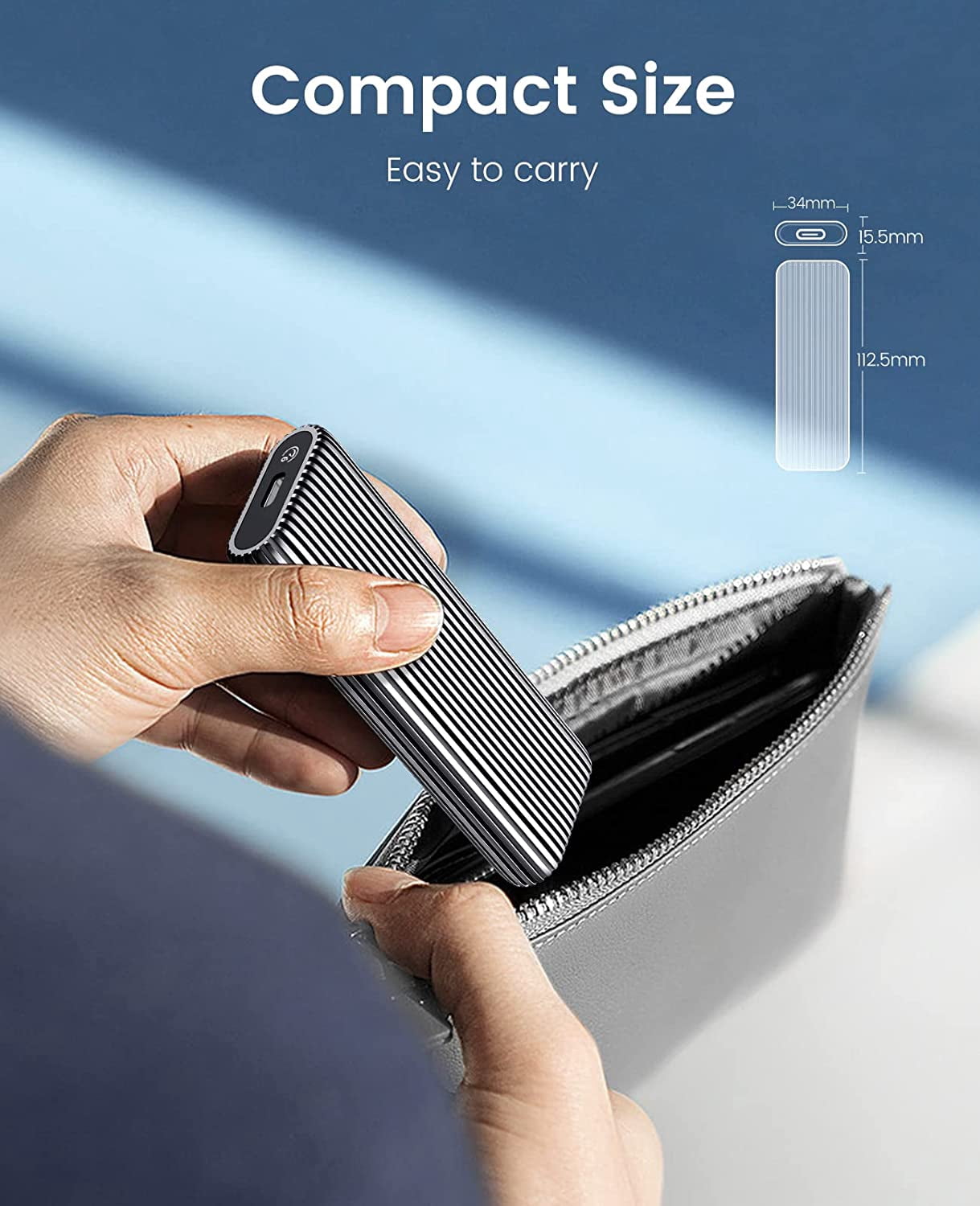 ORICO M.2 SATA SSD Enclosure Aluminum Type-C external hard drive case enclosure Tool-Free M.2 enclosure for SATA NGFF 2230/2242/2260/2280 SSD with B Key/B+M Key