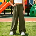 thumbnail image 7 of MLCDZ Linen Pants for Girls Summer Lightweight School Uniform Pants Kids Baggy Elastic Waist Wide Leg Trousers with Pockets Lightweight Daily School Pants, 7 of 7