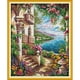 thumbnail image 2 of (FA307) Hilo Algodón Ecológico Bordado 14CT 2 Hebras Impresión 40*48cm Kit Serie Paisaje Punto Cruz Mansión Junto Al Mar (borde Gancho), 2 of 9