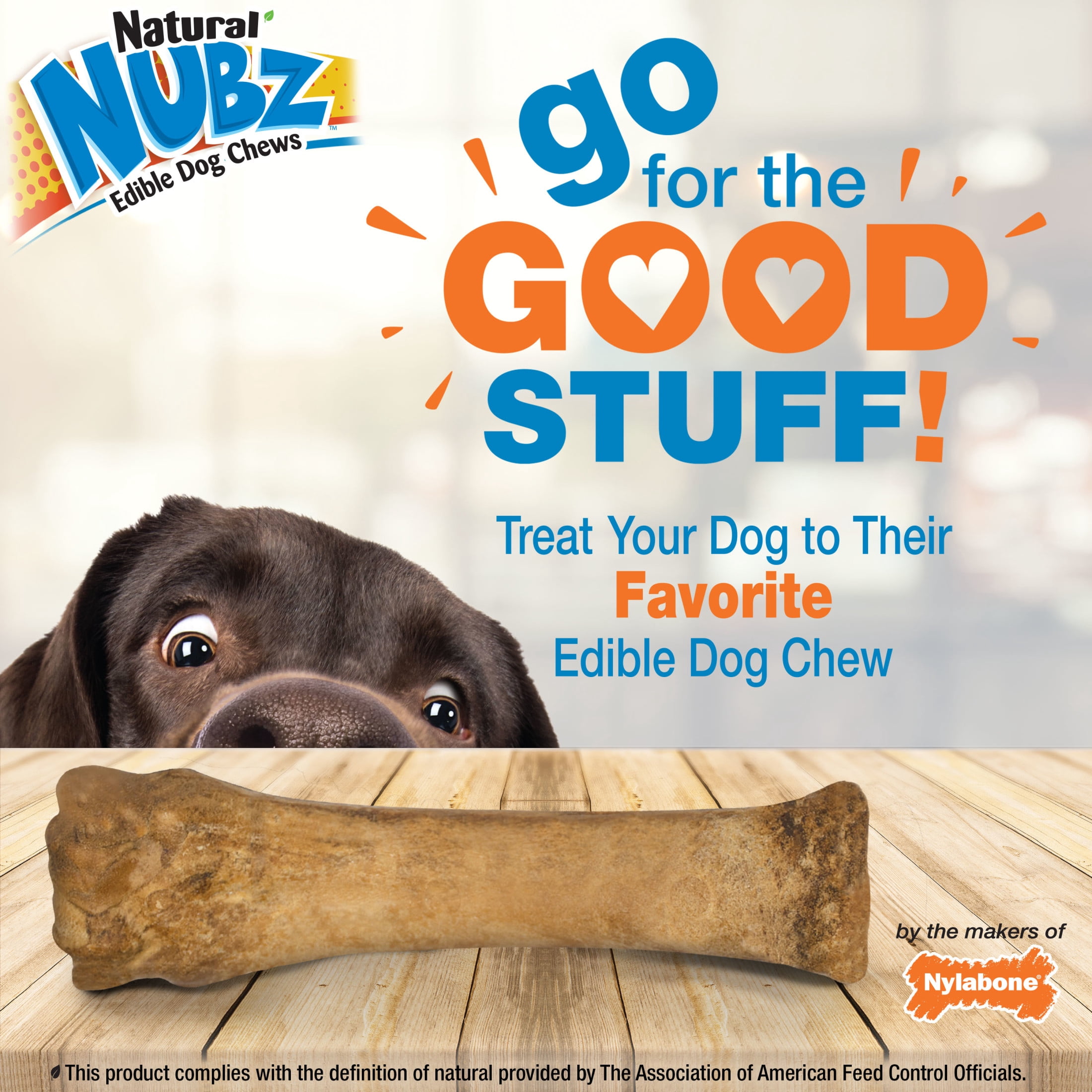 Nylabone Nubz Natural Dog Treats for Large Dogs, Chicken Flavor Dog Bones, X-Large - 50+ lbs., 6.7 oz Pack, 1 Count