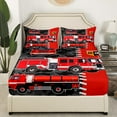 thumbnail image 3 of Erosebridal Fire Truck Sheet Set King, Fire Fighter Bedding Sets King Size, Firemen Car Decor 4 Pieces, 3 of 7