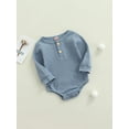thumbnail image 3 of xiaxaixu Mode Bébé Couleur Unie Bouton Col Rond Manches Longues Barboteuse, 3 of 8