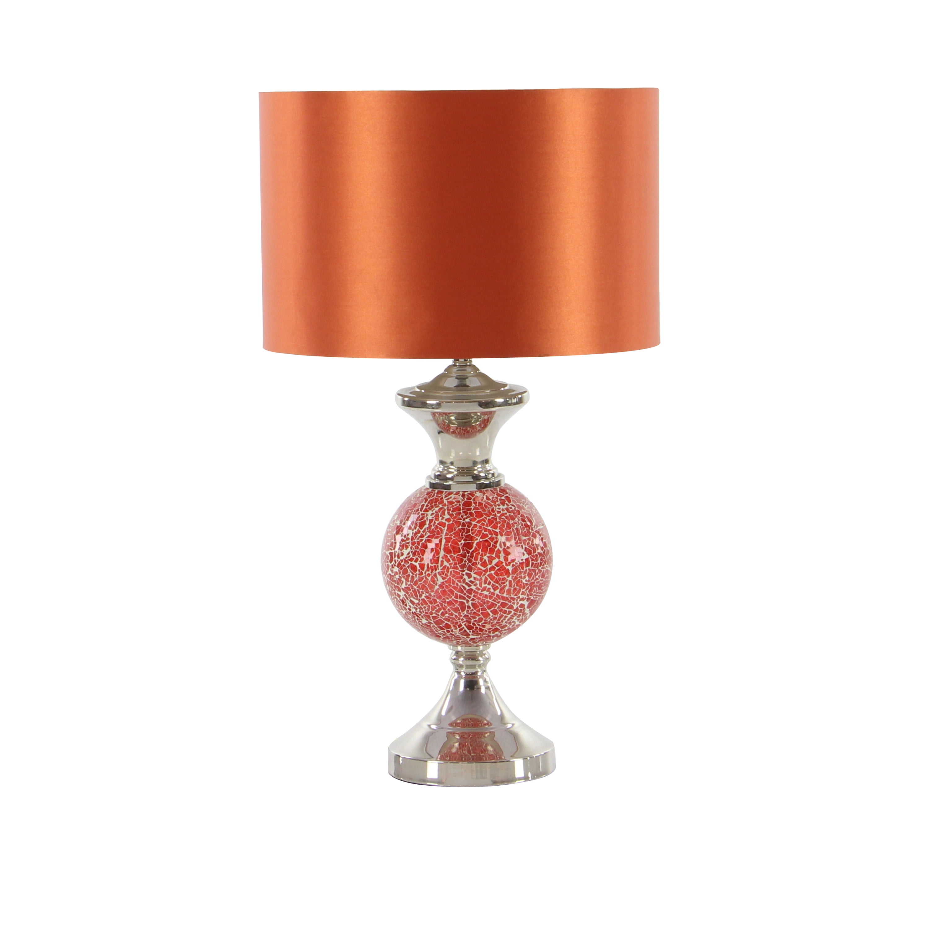DecMode Red Glass Glam Table Lamp 25", Set of 2