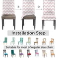thumbnail image 3 of Geometric Stripes Pink Gray Chair Covers for Dining Room Set of 4, Washable Spandex Parsons Slipcovers, Removable Kitchen Chair Cover, Stretch Seat Protector for Home Party Hotel, 3 of 6