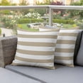 thumbnail image 5 of 2 Pack Outdoor Waterproof Throw Pillows, Minimalist Khaki and White Stripes Decorative Square Pillow Case Patio Pillows for Chair Couch Sofa 16x16in, 5 of 9
