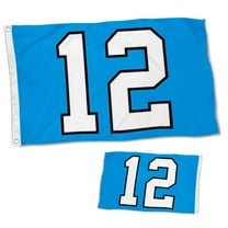 Double Sided 12th Man Light Blue Flag Banner with Brass Grommets 12x18 Inch