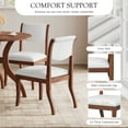 thumbnail image 2 of Walnut Finish Upholstered Dining Chairs Set of 2 - Traditional Fabric Side Chairs, 2 of 6
