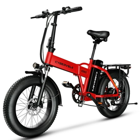 Cybervelo 1000W Folding Electric Bike, 48V 960WH Large Removable Battery E-Bike, 30 MPH, 80 Miles Max Range, 20" Fat Tire Electric Bike for Adults, Adult Electric Bicycles for Commute