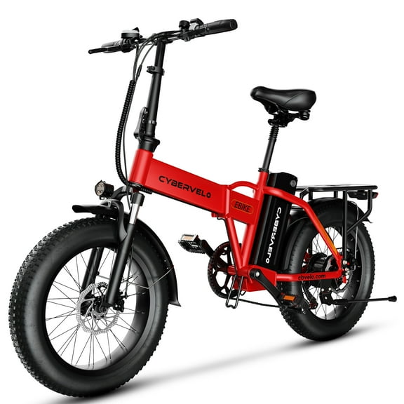 Cybervelo 1000W Folding Electric Bike, 48V 960WH Large Removable Battery E-Bike, 30 MPH, 80 Miles Max Range, 20" Fat Tire Electric Bike for Adults, Adult Electric Bicycles for Commute