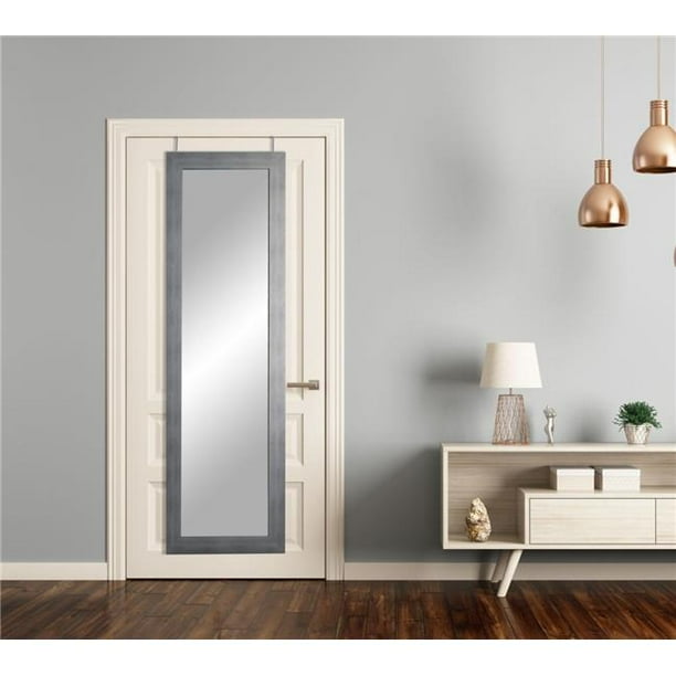 BrandtWorks Cool Muted Silver Over the Door Full Length Mirror 21.5 x