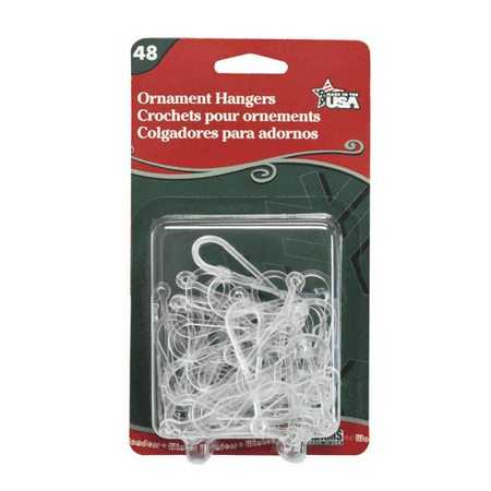 48ct Clear Plastic Reusable Christmas Ornament Hangers Hooks - Walmart.com