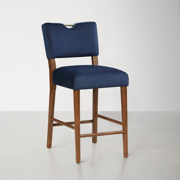 Comfort Pointe Bonito Navy Blue Polyester Velvet Counter Height