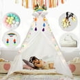 thumbnail image 1 of Kids Teepee Tent With Lights, 48" Pure Cotton, 1 of 3