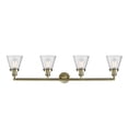 thumbnail image 2 of Innovations Lighting  Cone 4 Light 42" Bath Vanity Light Antique Brass/Seedy, 2 of 5