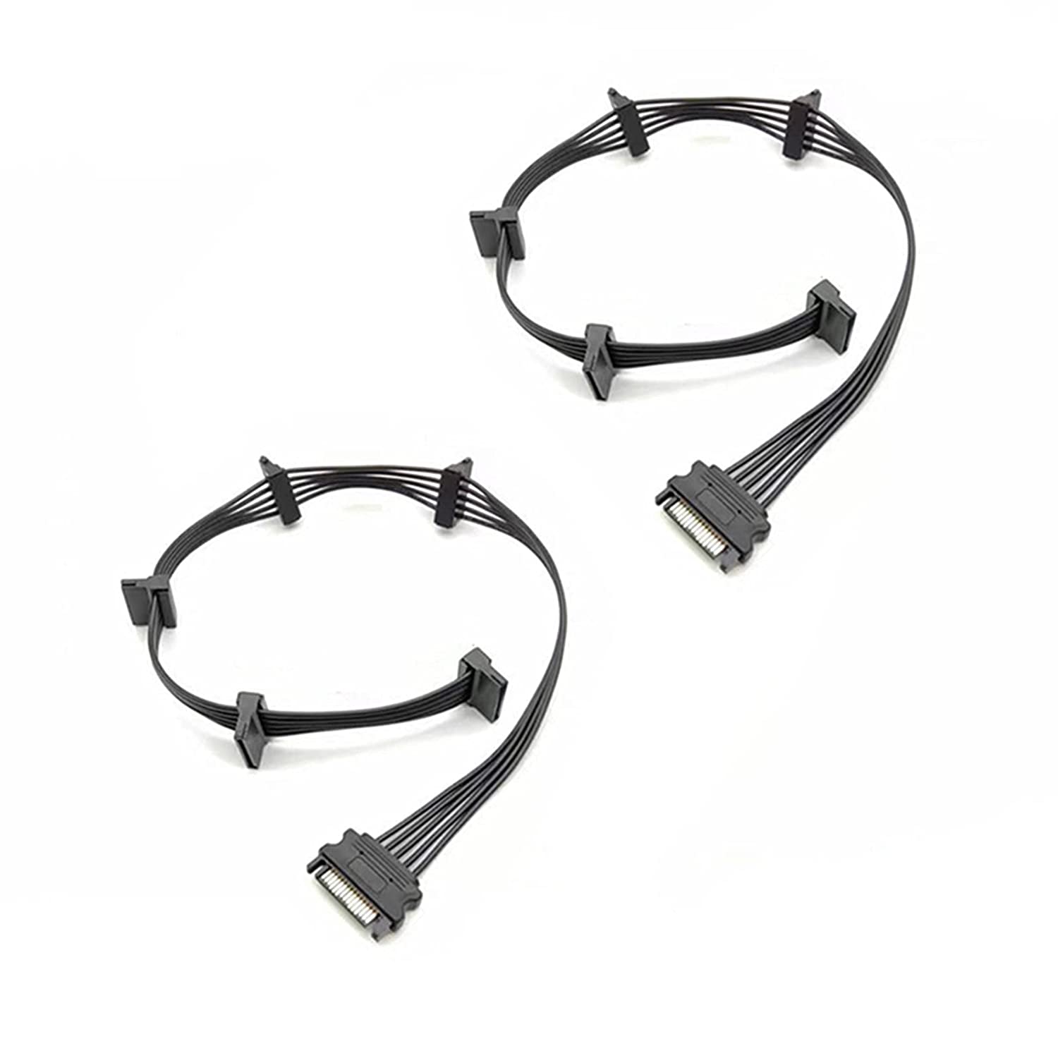 15 PIN Sata Power Splitter(2Packs), 15 Pin Sata to 5 Sata Power