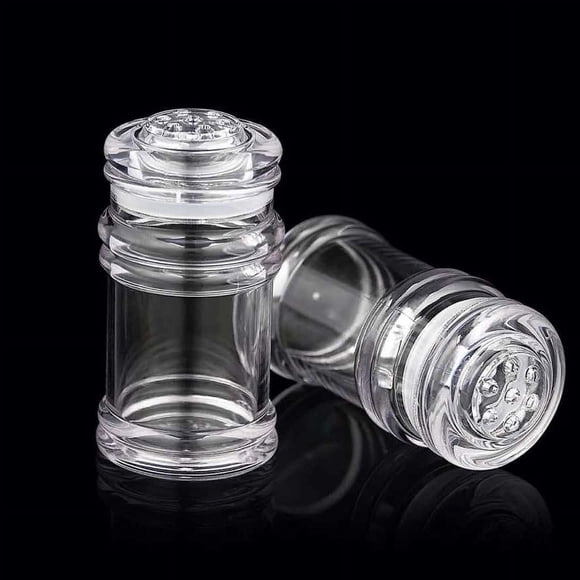 Milisten 2pcs Refillable Salt And Pepper Shakers Crystal Salt Pepper Bottles For Kitchen Small Spice Jars Spice Dispenser Condiment Bottles