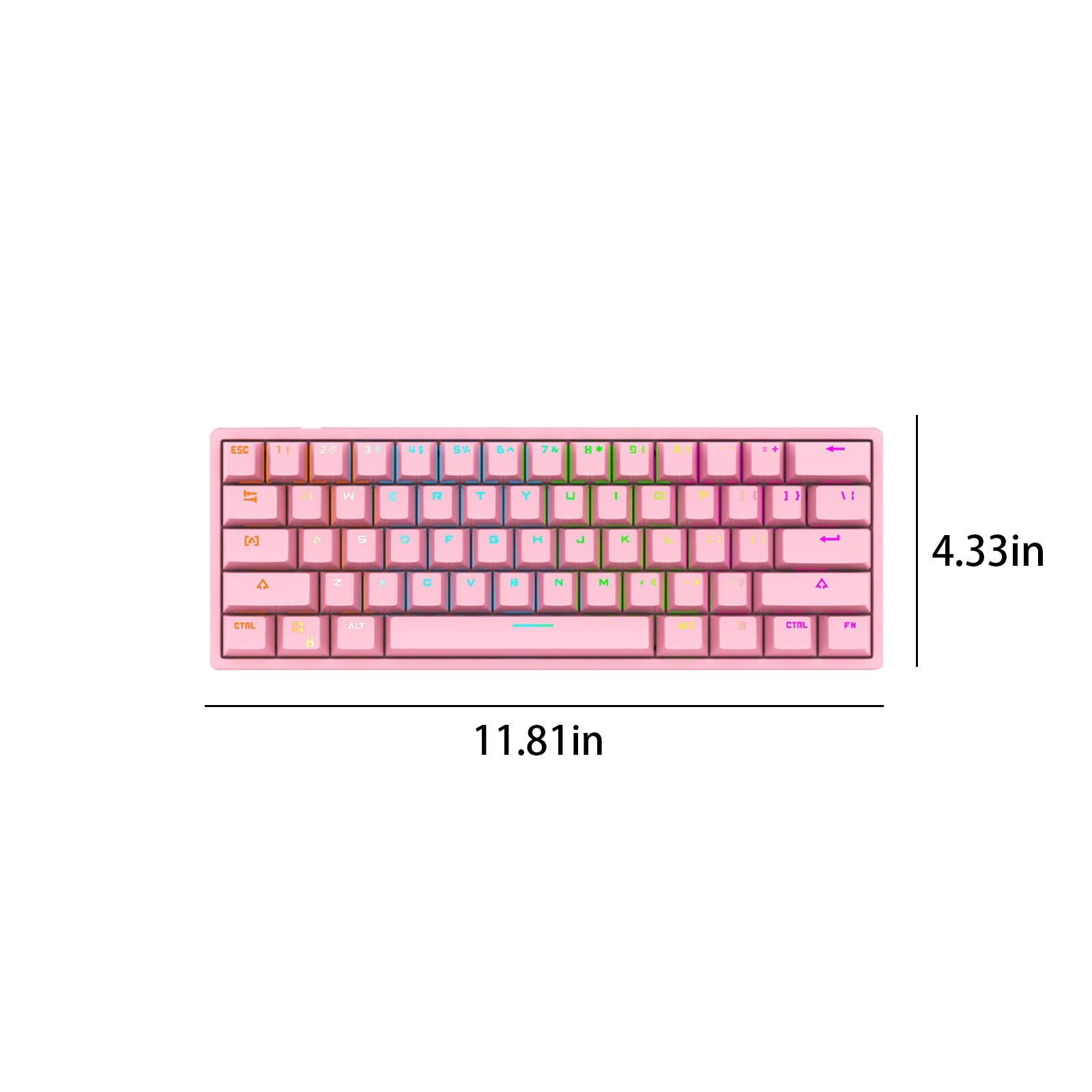 Bouanq Bluetooth Headphones Wired 60% Mechanical Gaming Keyboard RGB Backlit Compact 61 Keys Mini Keyboard With Blue Switches For Windows PC Headphones for Kids for School