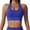 Blue, variant on Women's Seamless Halter Sports Bra Open Back Padded Workout Crop Tank Tops White S