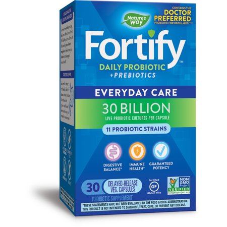 Natures Way Primadophilus Fortify Daily Probiotic -- 30 Vegetarian Capsules