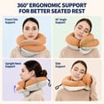 thumbnail image 2 of BUYUE Travel Neck Pillows for Airplanes, 360° Head Support Sleep for Long Flight, Skin-Friendly & Breathable, Kit with 3D Contoured Eye Mask, Earplugs and Storage Bag (Adult, Orange, 90+ lbs), 2 of 6