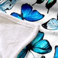 thumbnail image 2 of Butterfly Throw Blanket Blue Butterfly Blanket Flannel Fleece Blanket Chic Blue Super Soft Warm Plush Blanket for Bedroom Couch Sofa (Twin(60"x80"), Blue Butterfly), 2 of 5