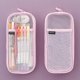 thumbnail image 2 of Estuche para lápices de malla pinkGrid con cremallera, bolsa transparente para maquillaje, bolsa para cosméticos, multiusos, para viajes, escuela, adolescentes, bolsa de papelería transparente, 2 of 5