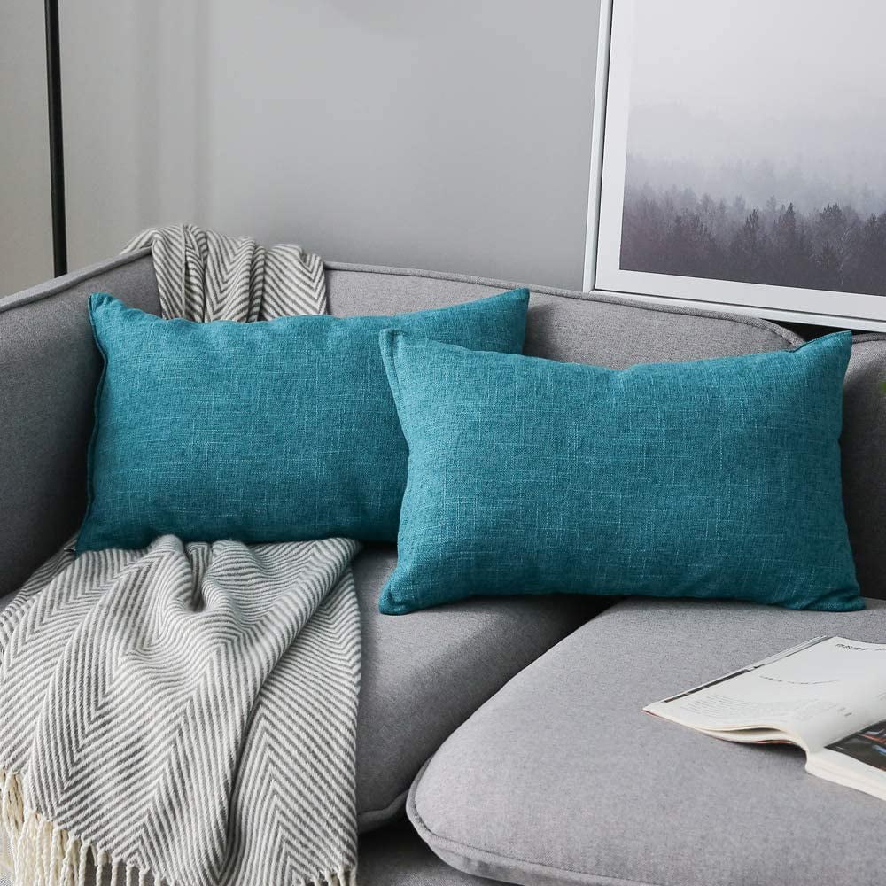 Car Yard Living Room Bedroom 2 Pack Velvet Decorative Cushion Cover Square Pillowcases for Sofa & Couch ONME Throw Pillow Covers Dark Blue 12x20 inchs
