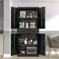 thumbnail image 4 of CJF Metal Storage Cabinet, 71" H Metal Cabinets with Adjustable Shelves and Drawers, Locking Storage Cabinet for Pantry, Office, Garage, Home, School, Utility (Black), 4 of 17