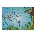 thumbnail image 1 of Lemur Cutting Board, Exotic Parrot and Ring Tailed Monkey Tropical Botanics Cartoon, Decorative Tempered Glass Cutting and Serving Board, in 3 Sizes, by Ambesonne, 1 of 2