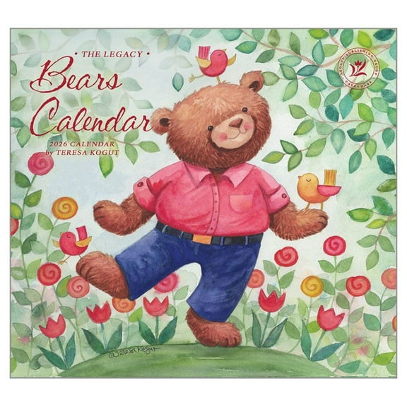 Legacy Publishing Group, Bears by Teresa Kogut 2026 Wall Calendar, 13.38'' X 12.13'', 12-Month Calendar with Stapled Binding