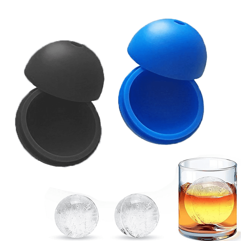 SPHERE ICE CUBE MOLDS - Easily Create Large 2.5 Inch Ice Balls With Our  Premium Silicone Ice Ball Mold For Whisky, Cocktails, Wine & More. Set of 2