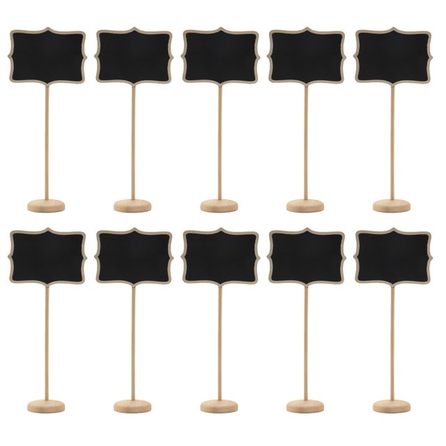 20 Pack Wood Mini Chalkboards Signs Stakes,Blackboards with Stands&Stickers,Small Rectangle Black Board