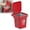 Red, variant on Wall Hanging Ashtray with Lid, Trash Can Shaped – Fly Ash Proof for Bathroom, Living Room, Beige