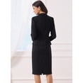 thumbnail image 3 of DARING DIVA 2Pcs Women's Long Sleeve Blazer Pencil Skirt Set XS Black, 3 of 7