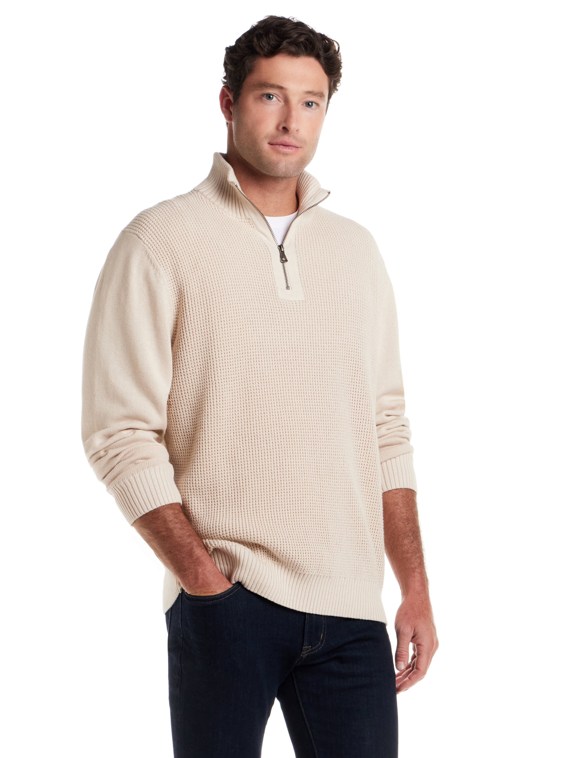 Frontier Threads Men's Quarter-Zip Cotton Sweater