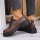 thumbnail image 3 of Xucatan Women's British Style Leather Loafers, Fashion Lace-Up Low Top Shoes with Mid Heel, Comfortable Casual & Dressy Oxfords for Women Gift, 3 of 8