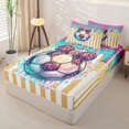 thumbnail image 2 of Homewish Ball Games Kids Zipper Full Size Comforter Sets with Fitted Sheet and 2 Pillowcases,Soccer Ice Cream Leopard Print Bowknot Zipper Bedding Set For Football Girls,Reversible,4 Pieces, 2 of 7