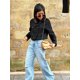 thumbnail image 3 of Abrigos recortados de mezcla de lana negra para mujer, Chaqueta corta con solapa y bolsillo de doble botonadura, ropa de calle para oficina, Otoño, 2024, 3 of 5