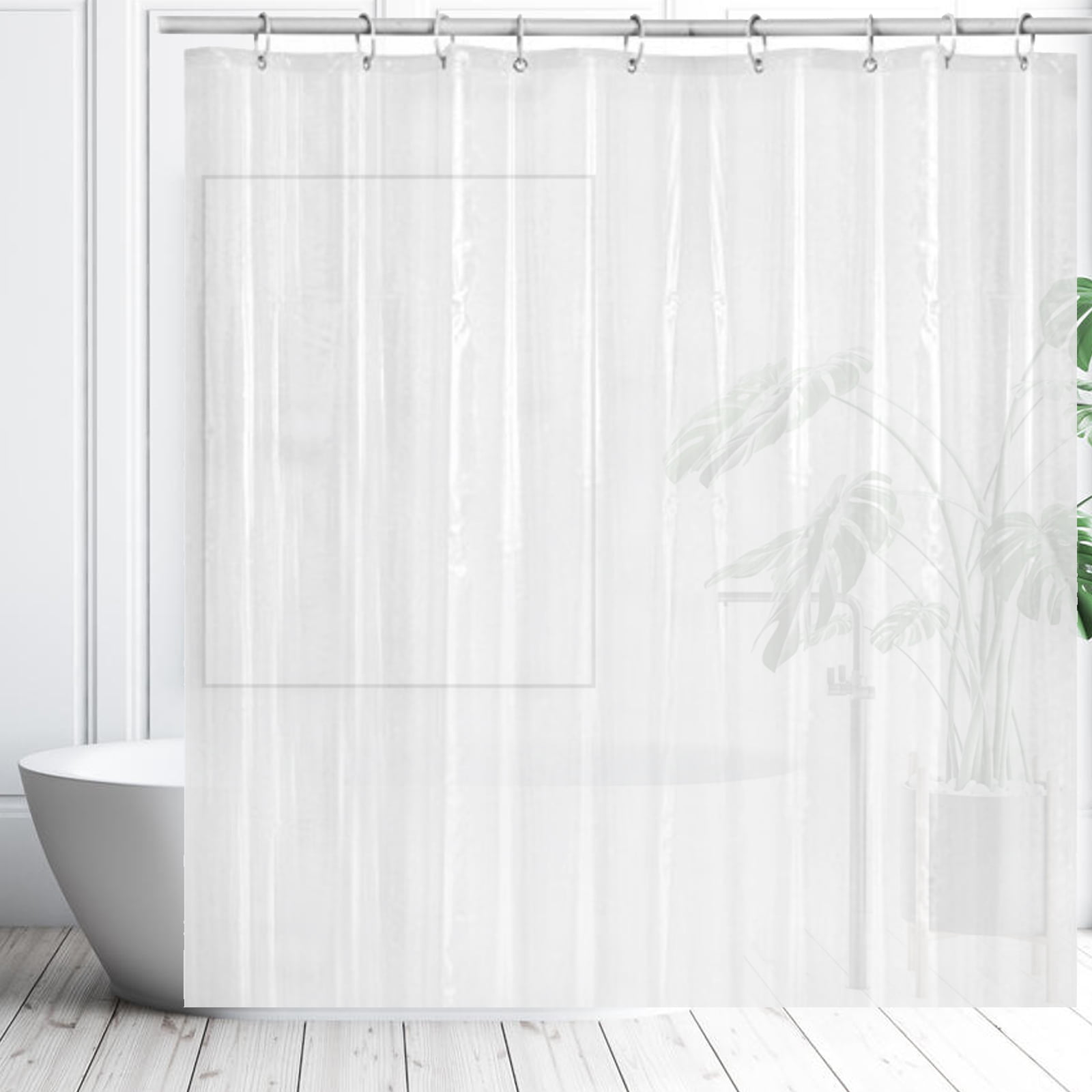 Tripumer Clear Shower Curtain Lined with Waterproof Shower Curtain Peva ...
