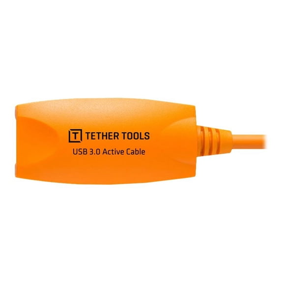 Tether Tools TetherPro 16' USB 3.0 SuperSpeed Active Extension Cable, Hi-Visibility Orange