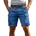 thumbnail image 2 of Mens Cargo Shorts Stretch Work Shorts Comfy Relaxed Fit Lounge Hiking Chino Short with Multi Pockets, M, 2 of 7