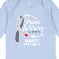 thumbnail image 4 of Inktastic Diabetes Awareness Brave and Strong Boys or Girls Long Sleeve Baby Bodysuit, 4 of 5