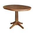 thumbnail image 4 of 36" Solid Wood Round Top Pedestal Table with 12" Leaf in Oak - 30.1" H, 4 of 13