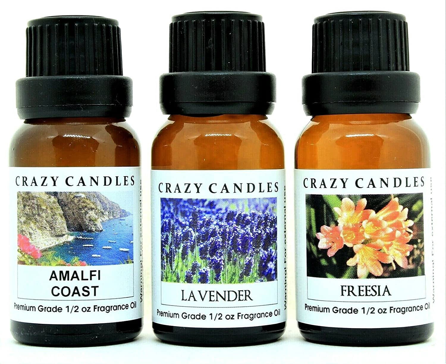Crazy Candles 3 Bottles Set, 1 Amalfi Coast, 1 Lavender, 1 Freesia 1/2