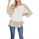 thumbnail image 2 of VISgogo Blusa de media manga para mujer, tops holgados de cuello redondo con estampado floral de leopardo, camisa informal de estilo simple VISgogo moda, 2 of 6