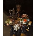 thumbnail image 2 of Beyeren, Abraham van 15x17 White Modern Wood Framed Museum Art Print Titled - Silver Wine Jug, Ham, and Fruit, 2 of 4