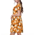 thumbnail image 2 of Fotbe Cute Ghosts Vestido Largo de Moda para Mujer, Vestido Tipo Camiseta con Manga Corta y Estilo Casual a Rayas y Bloques de Color, 2 of 6