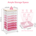 thumbnail image 4 of KK KINGRACK Storage Rolling Cart with 8 Drawers, Wooden Tabletop, Metal & Plastic, Pink, 4 of 9